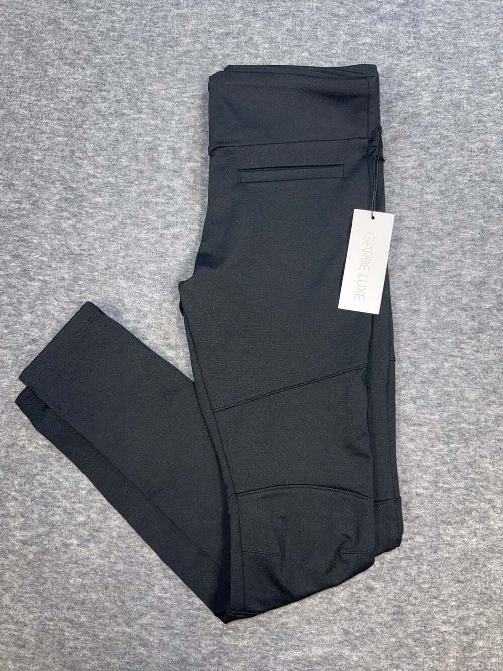 Garbe Luxe Black 100% Cotton Moto Leggings Size Small